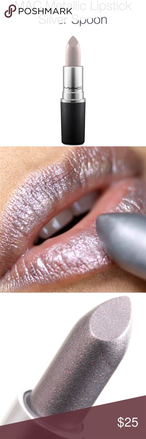 mac metallic lipstick silver spoon 1 oz boxed|MAC Silver Spoon Retro Matte Liquid Lipcolour Metallic.